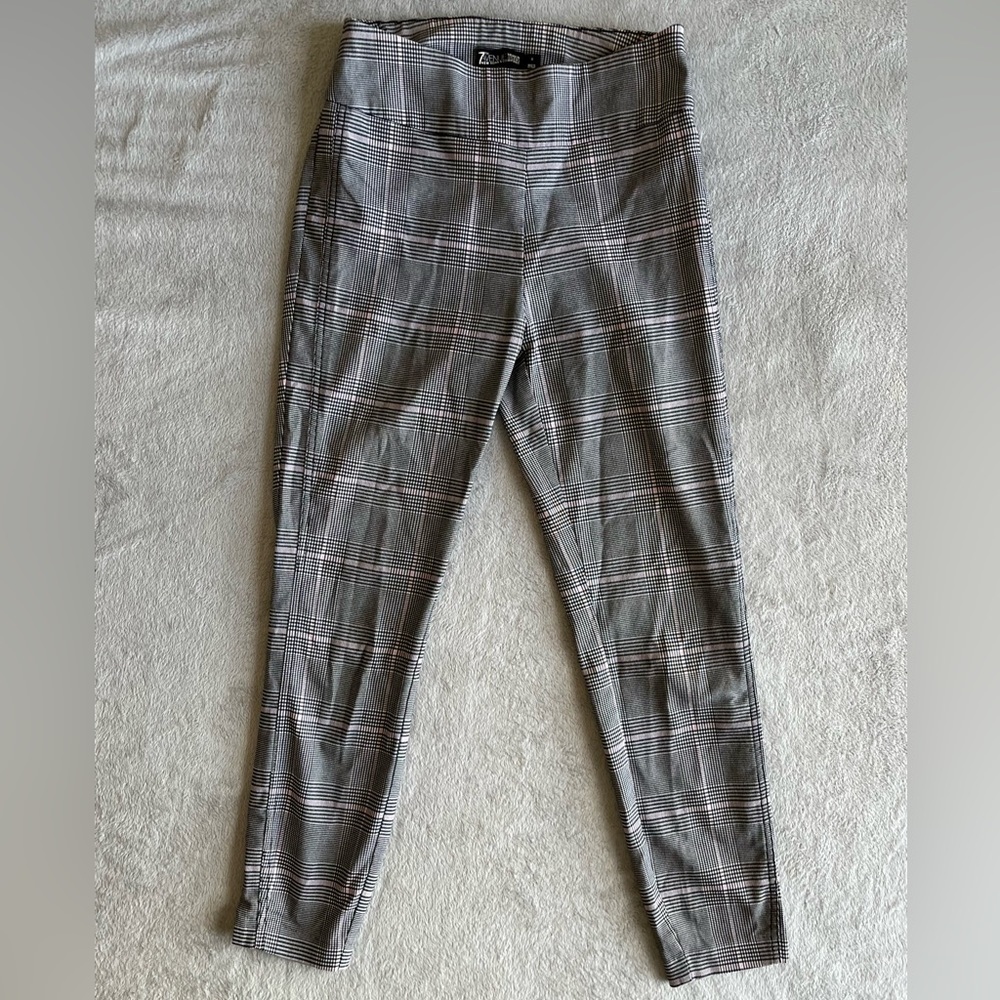 7th Ave Design Studio Plaid High Rise Cropped Pants Size Small